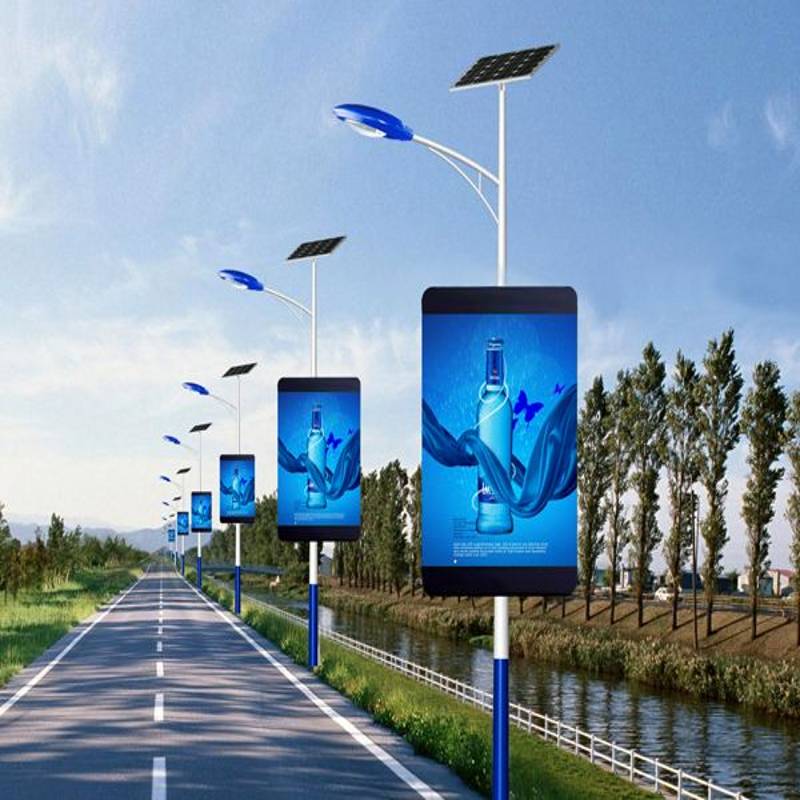 High Gray P5 Outdoor Lamppost LED Display | Light Pole LED Display ...