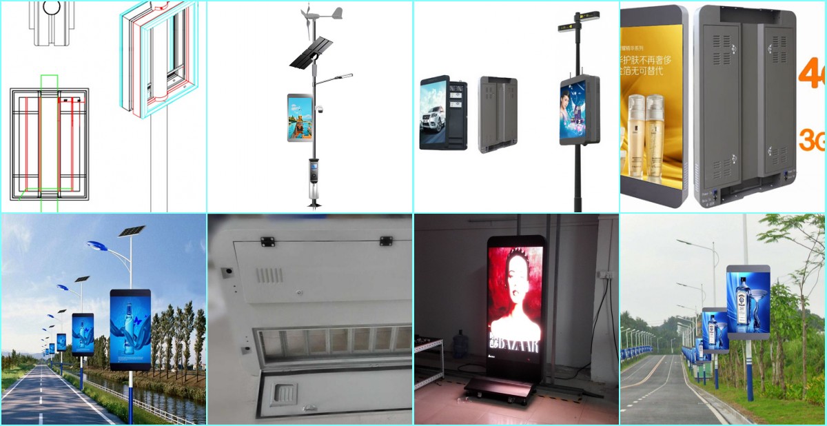 Led Screen Lamp Post High Gray P5 Outdoor Lamppost LED Display | Light Pole LED Display ...
